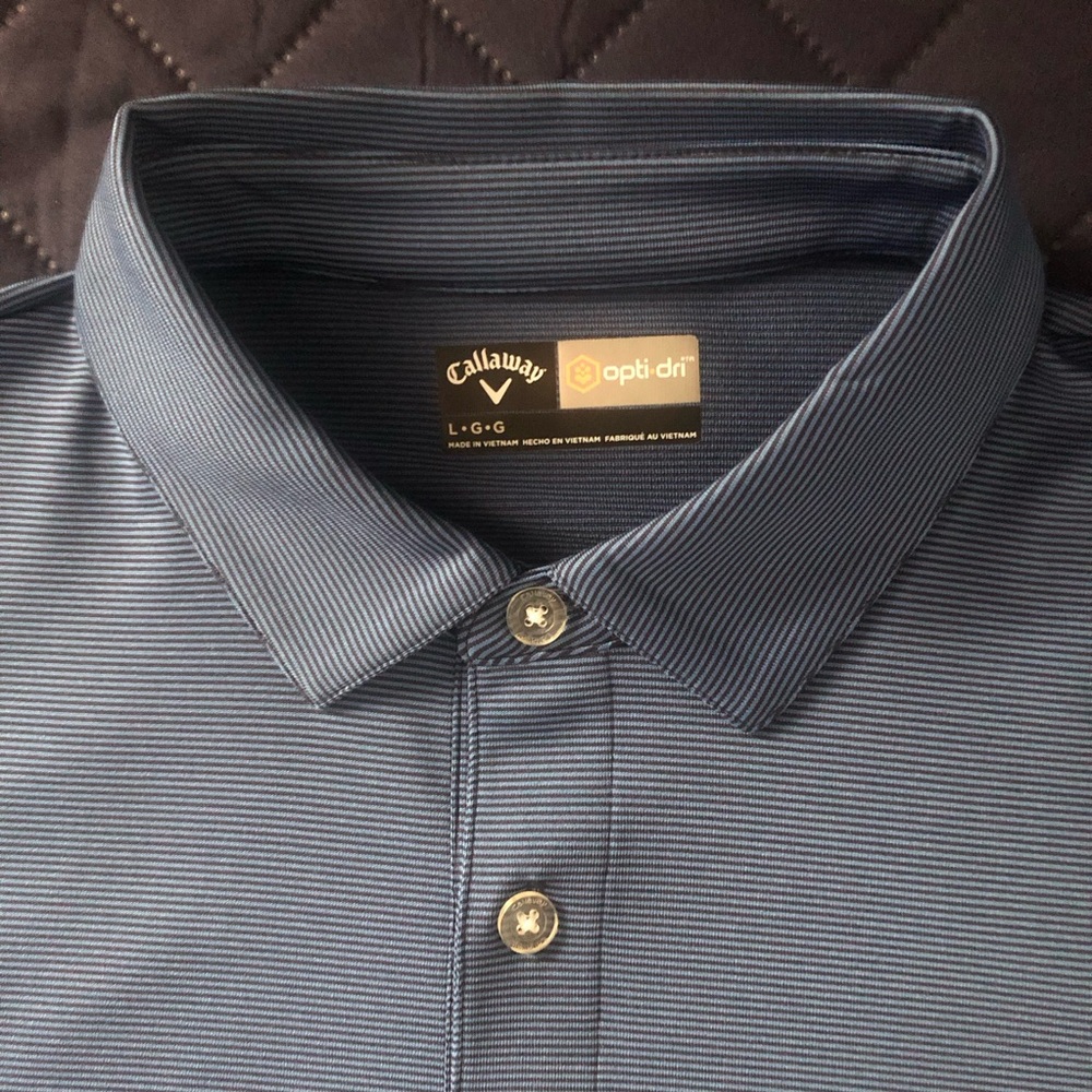 Callaway Navy Micro-Stripe Opti-Dri Polo - Picture 2 of 3